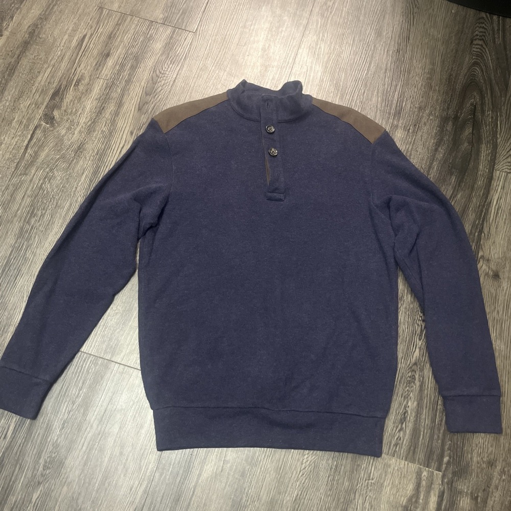 Daniel Cremieux Classics Men's 1/4 Button Pullover Sweater Blue Size S